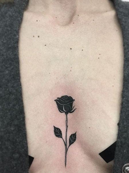 small rose tattoo between breast|50 Rose Tattoo Ideas to Inspire Your Next Ink